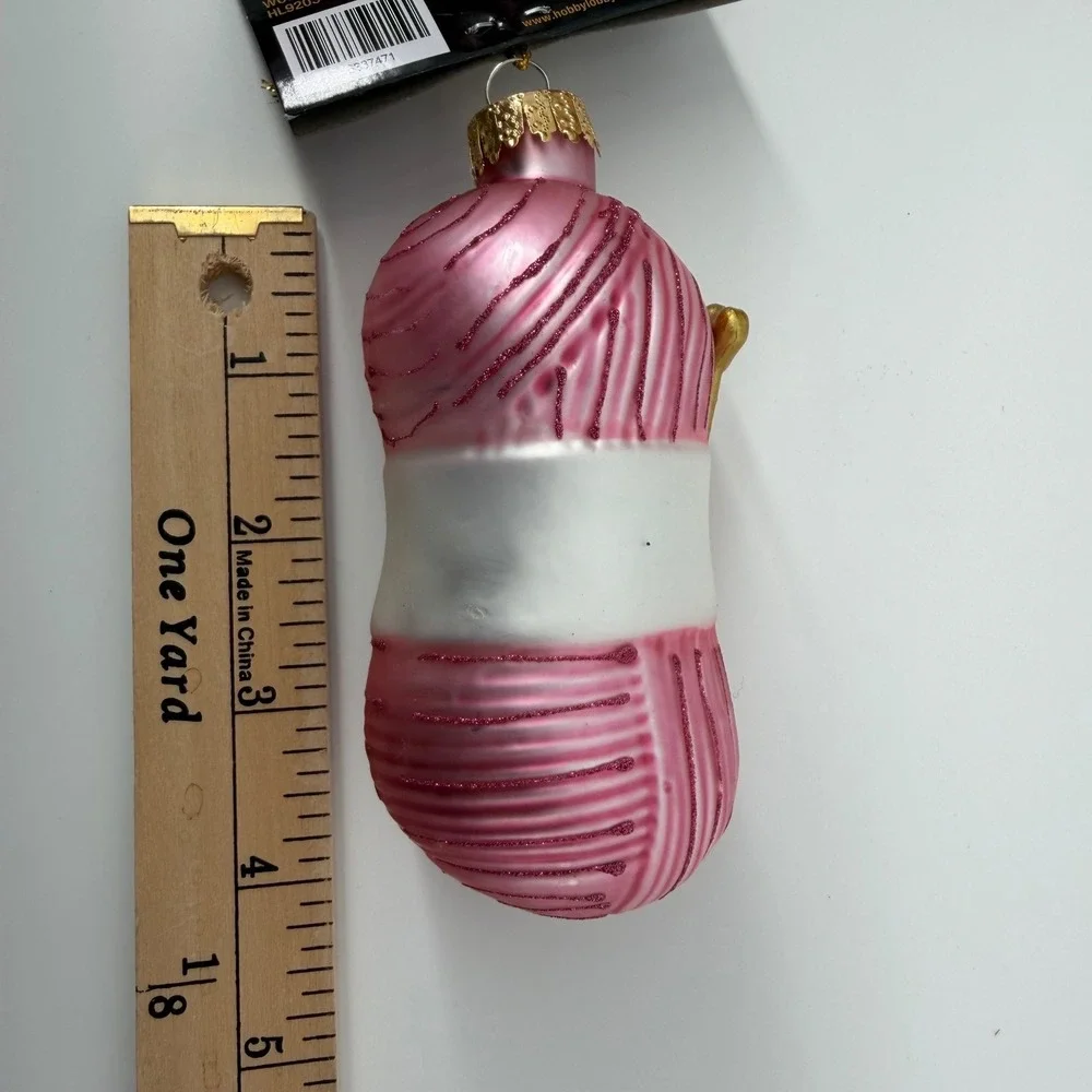 Robert Stanley Glass Christmas Yarn Ornament All You Knit Is Love 4.38